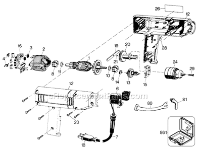 Page A Diagram and Parts List for 7144 Type 4 Black and Decker Electric Drill